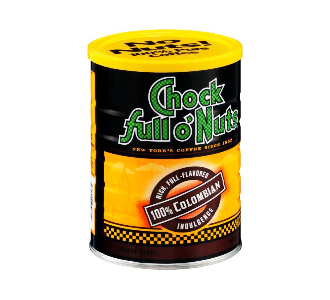 Chock Full o'Nuts Coffee, 100% Colombian Medium Roast Ground, 10.3 Ounce