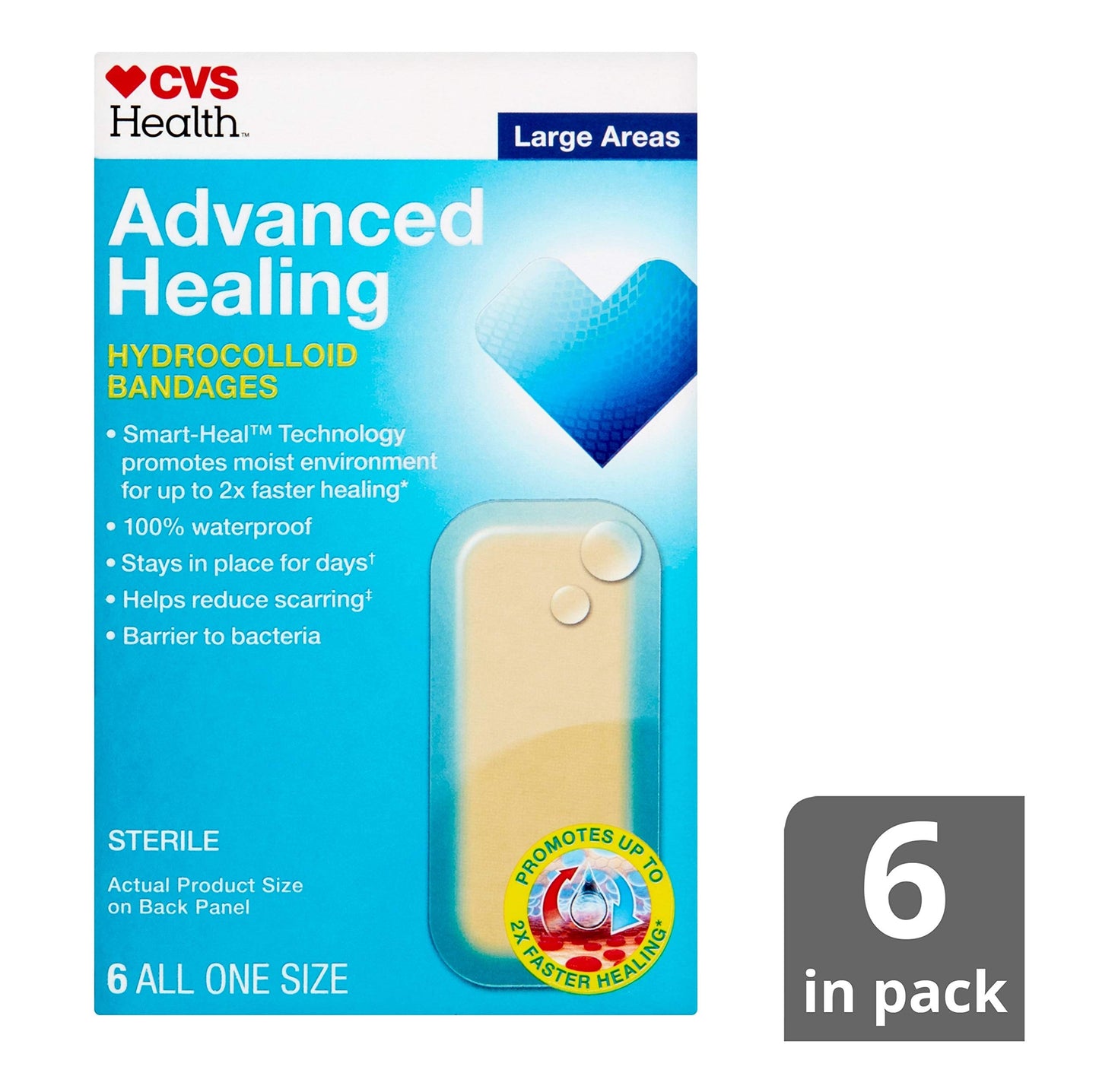 CVS Health Advanced Healing Hydrocolloid Bandages (Large Areas)