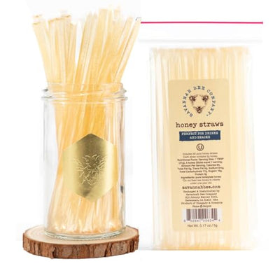 Savannah Bee Company Honey Straws - Pure and All Natural Honey Straw Sticks Made in the USA