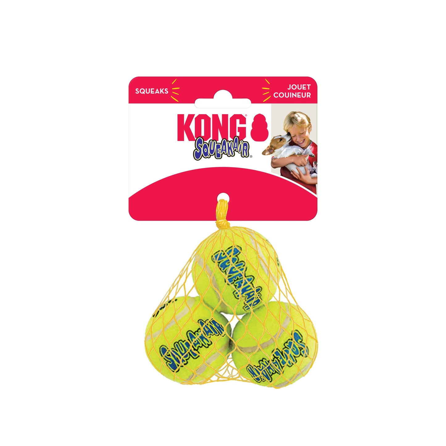 KONG - Squeakair Ball - Dog Toy Premium Squeak Tennis Ball, Gentle on Teeth (Small (6 Pack))