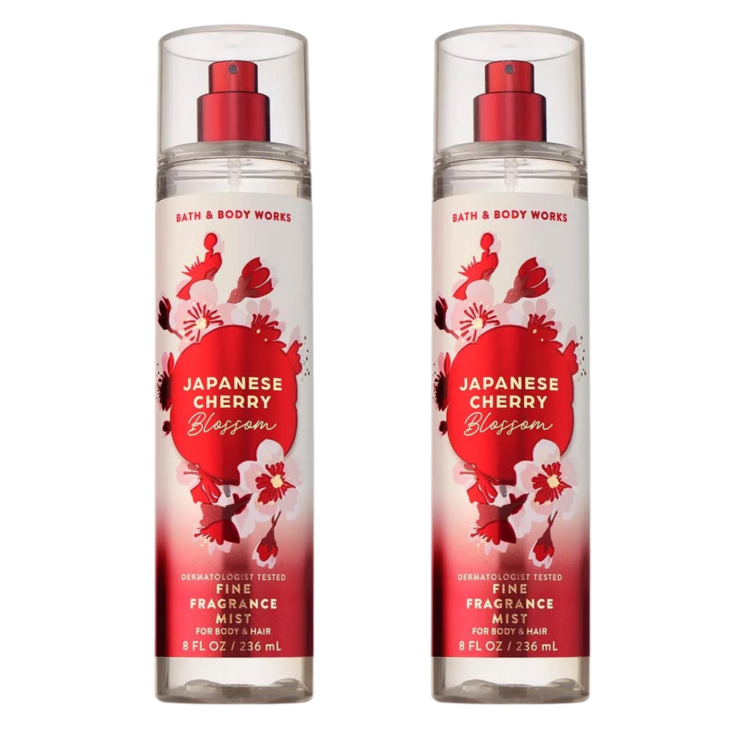 Bath & Body Works Japanese Cherry Blossom Fine Fragrance Mist, Body Spray & Perfume for Women, Long-Lasting Personal Fragrance, Iconic Floral Scent, 8 fl oz - 2 Pack