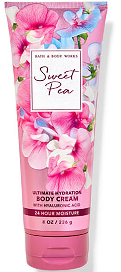 Bath & Body Works Sweet Pea Ultimate Hydration Body Cream Gift Set For Women, 8 Fl Oz (Sweet Pea)