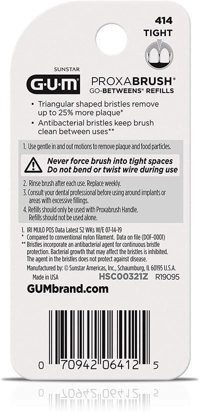 GUM Go-Betweens Proxabrush Refills Tight - 8 ct, ( Pack of 4 )