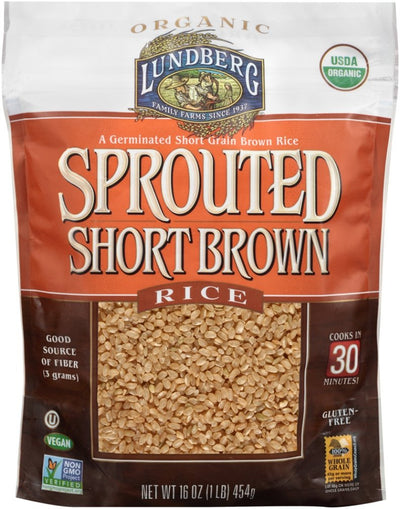 Lundberg Family Farms Sprouted Short Brown Rice, 16 Ounce