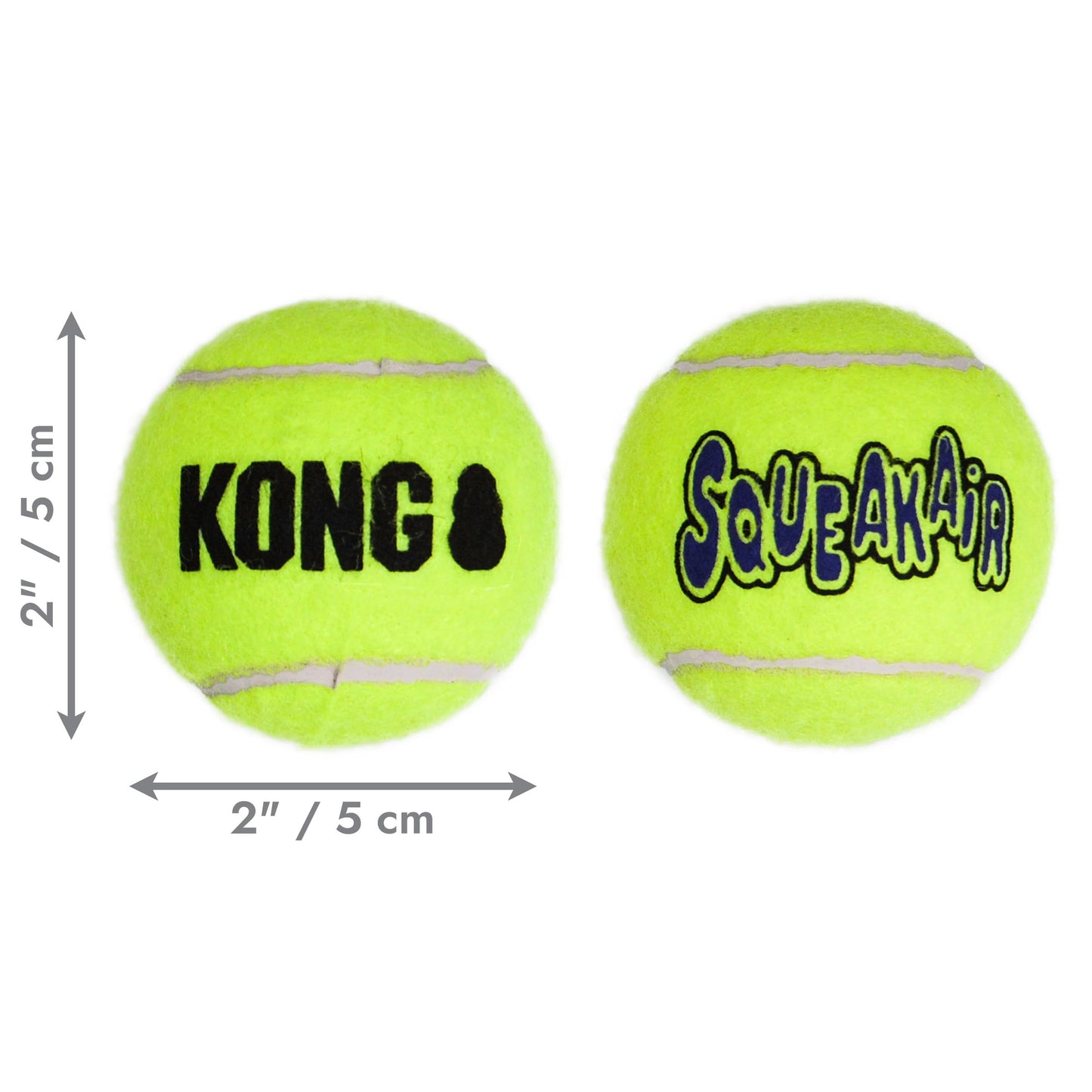 KONG - Squeakair Ball - Dog Toy Premium Squeak Tennis Ball, Gentle on Teeth (Small (6 Pack))