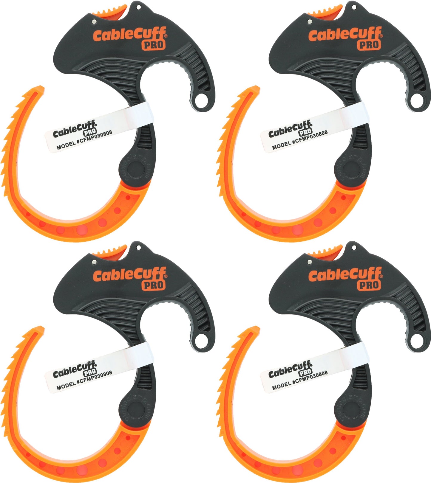 Cable Cuff PRO (4 Pack: 4x Medium 2 Inch Diameter) Adjustable, Reusable, Cable Tie Replacements for Extension Cords or Electronics