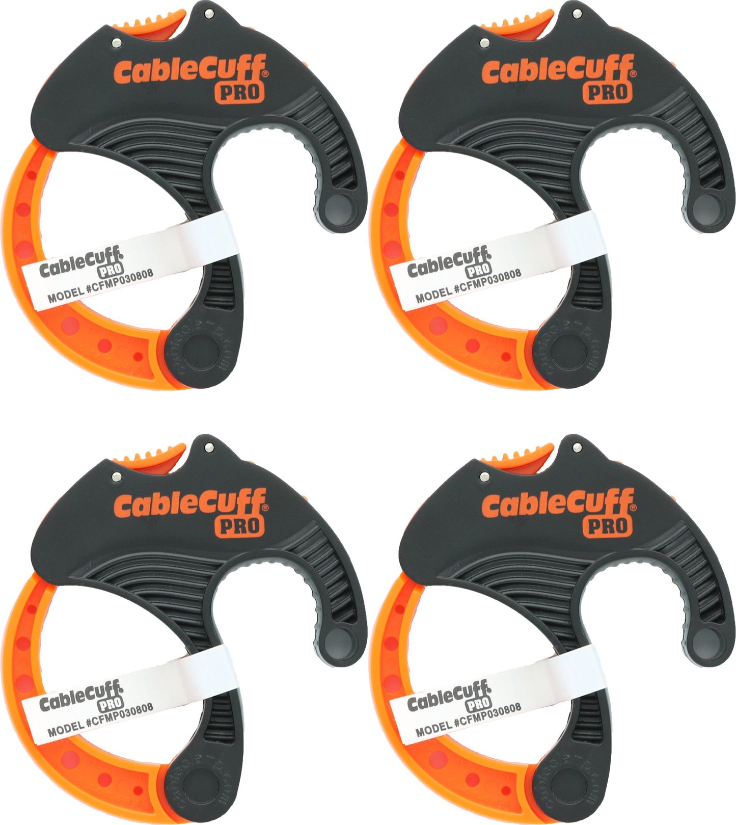 Cable Cuff PRO (4 Pack: 4x Medium 2 Inch Diameter) Adjustable, Reusable, Cable Tie Replacements for Extension Cords or Electronics