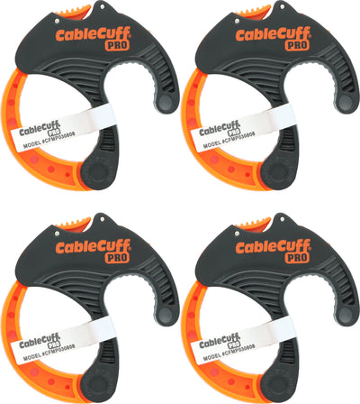 Cable Cuff PRO (4 Pack: 4x Medium 2 Inch Diameter) Adjustable, Reusable, Cable Tie Replacements for Extension Cords or Electronics